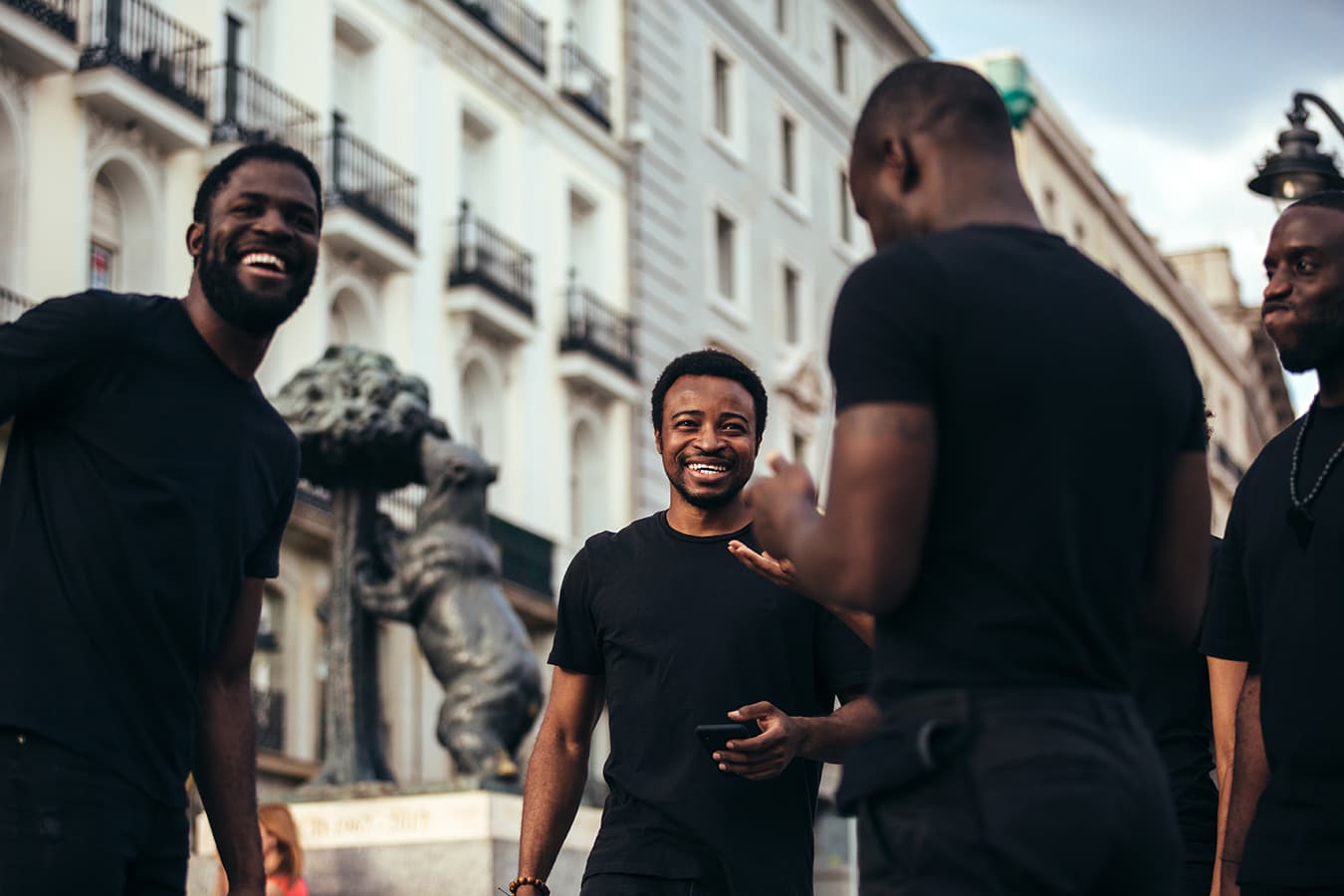 Men enjoying friendship and community