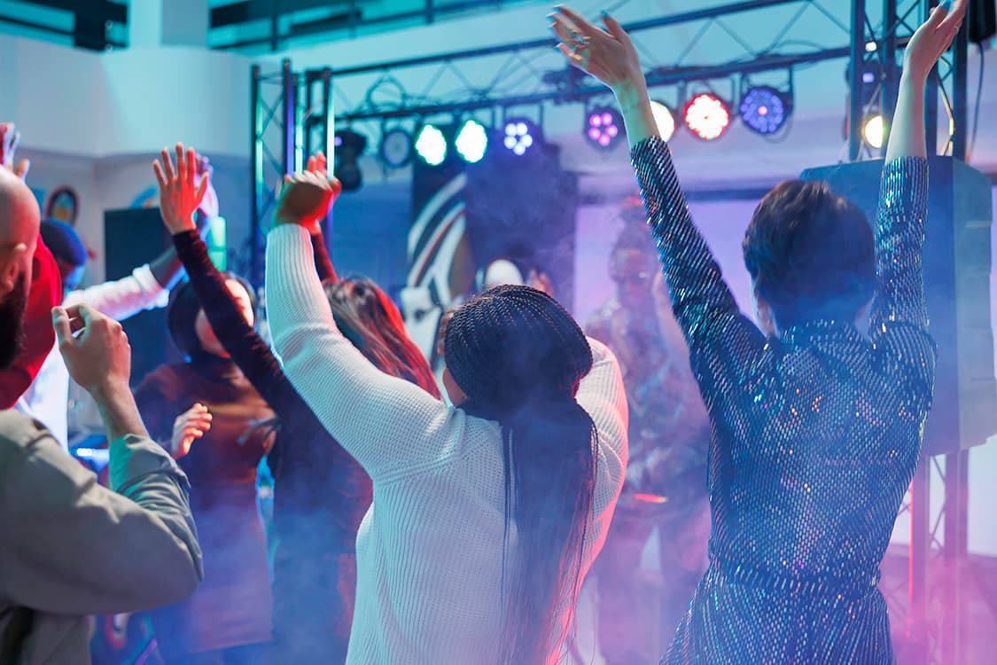 People celebrating together in a welcoming atmosphere