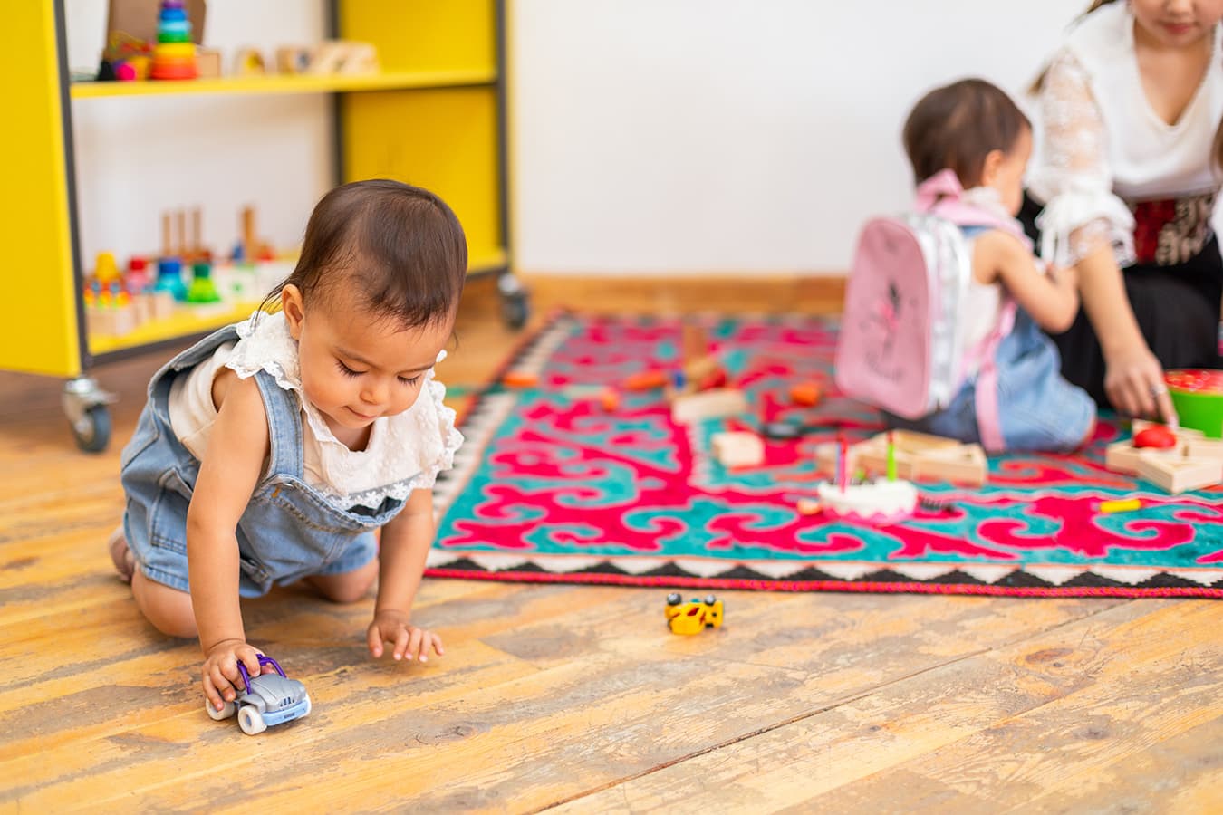 A toddler learning through play